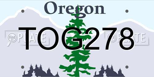 TOG278 Oregon License Plate