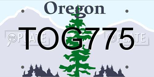 TOG775 Oregon License Plate