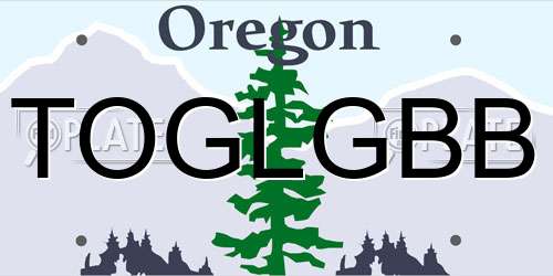 TOGLGBB Oregon License Plate