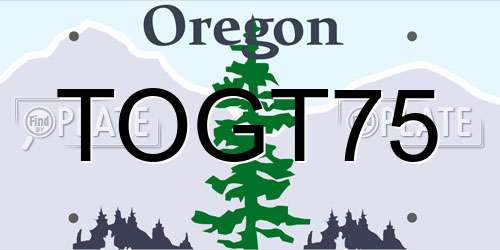 TOGT75 Oregon License Plate