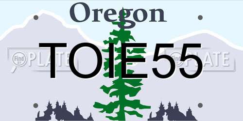 TOIE55 Oregon License Plate