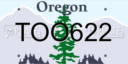 TOO622 Oregon License Plate