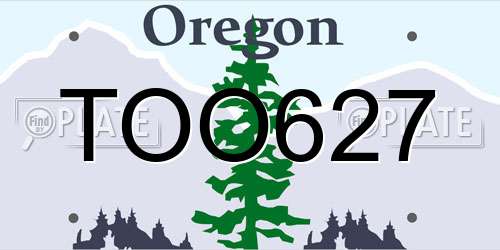 TOO627 Oregon License Plate