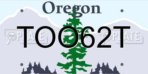 TOO62T Oregon License Plate