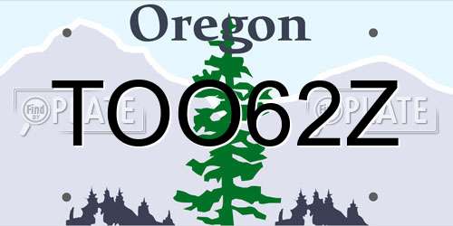 TOO62Z Oregon License Plate