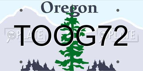 TOOG72 Oregon License Plate