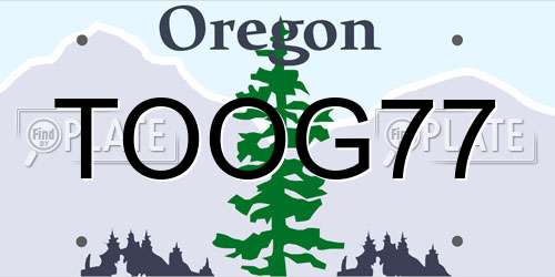 TOOG77 Oregon License Plate