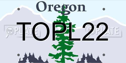 TOPL22 Oregon License Plate
