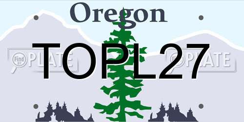 TOPL27 Oregon License Plate