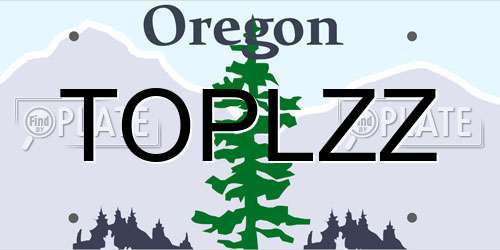 TOPLZZ Oregon License Plate