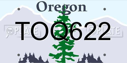 TOQ622 Oregon License Plate