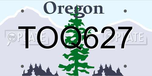 TOQ627 Oregon License Plate