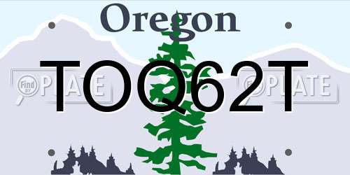 TOQ62T Oregon License Plate