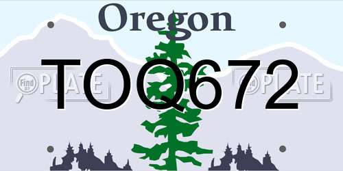TOQ672 Oregon License Plate