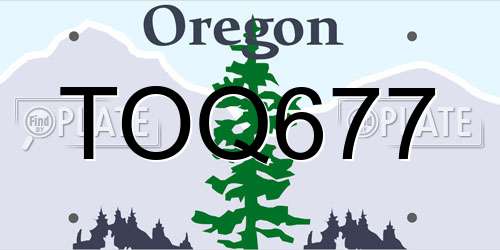 TOQ677 Oregon License Plate