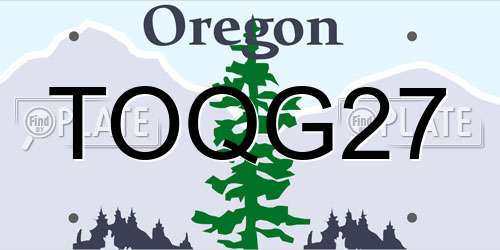 TOQG27 Oregon License Plate