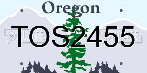 TOS2455 Oregon License Plate