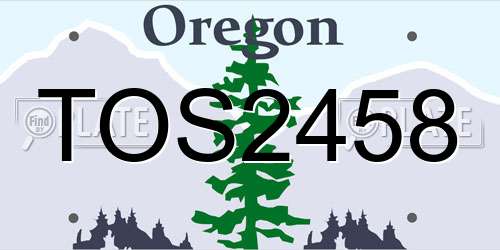 TOS2458 Oregon License Plate
