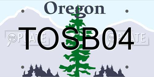 TOSB04 Oregon License Plate