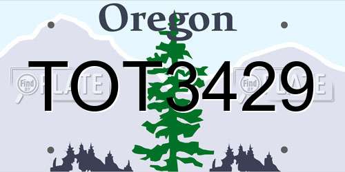 TOT3429 Oregon License Plate