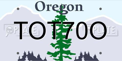 TOT70O Oregon License Plate
