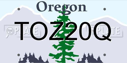 TOZ20Q Oregon License Plate