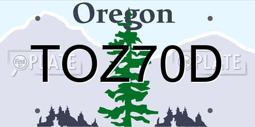TOZ70D Oregon License Plate