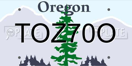 TOZ70O Oregon License Plate