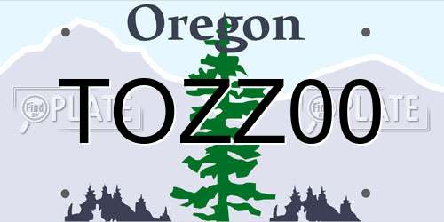 TOZZ00 Oregon License Plate
