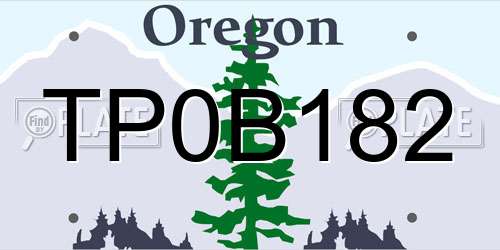 TP0B182 Oregon License Plate