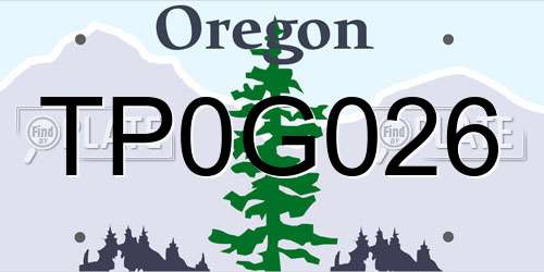 TP0G026 Oregon License Plate