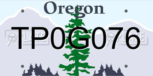 TP0G076 Oregon License Plate