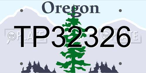 TP32326 Oregon License Plate