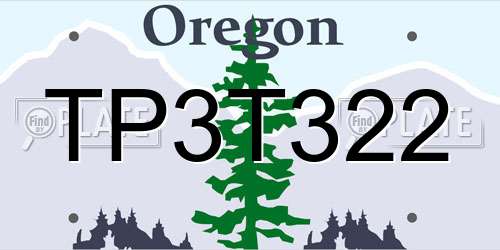 TP3T322 Oregon License Plate