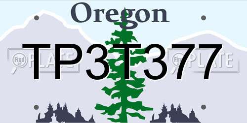 TP3T377 Oregon License Plate