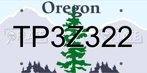 TP3Z322 Oregon License Plate