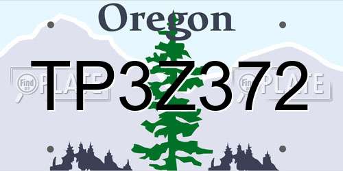 TP3Z372 Oregon License Plate