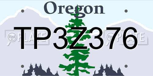 TP3Z376 Oregon License Plate