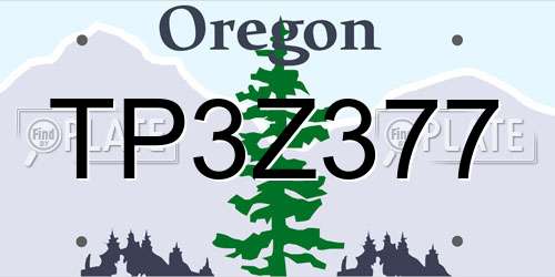 TP3Z377 Oregon License Plate