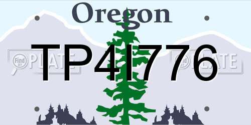 TP4I776 Oregon License Plate