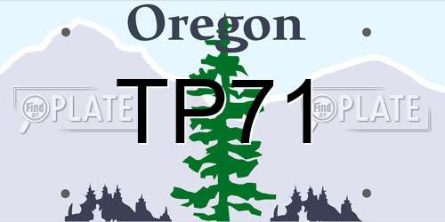 TP71 Oregon License Plate