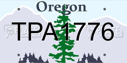 TPA1776 Oregon License Plate