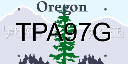 TPA97G Oregon License Plate