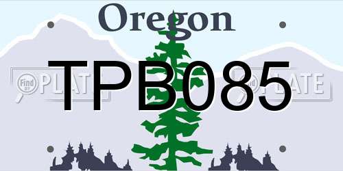 TPB085 Oregon License Plate