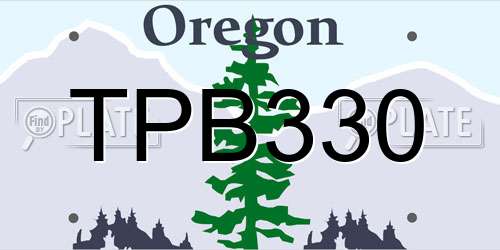 TPB330 Oregon License Plate