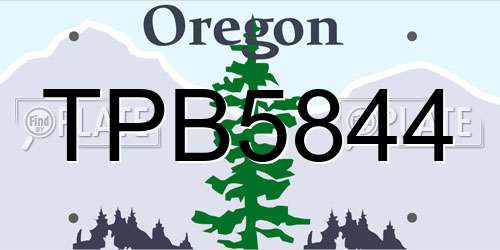 TPB5844 Oregon License Plate
