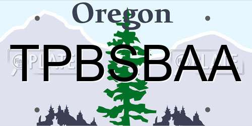 TPBSBAA Oregon License Plate