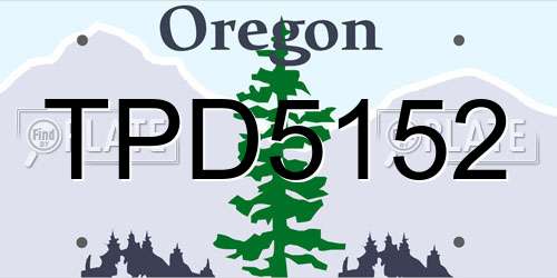 TPD5152 Oregon License Plate