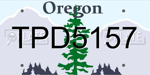 TPD5157 Oregon License Plate