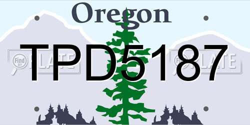TPD5187 Oregon License Plate
